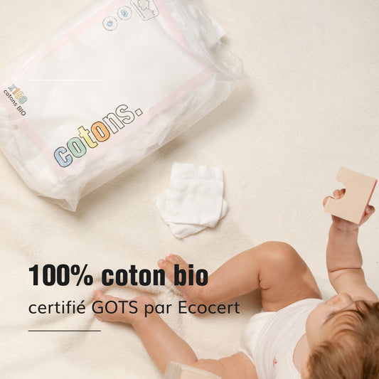 Cotons bébé bio x3