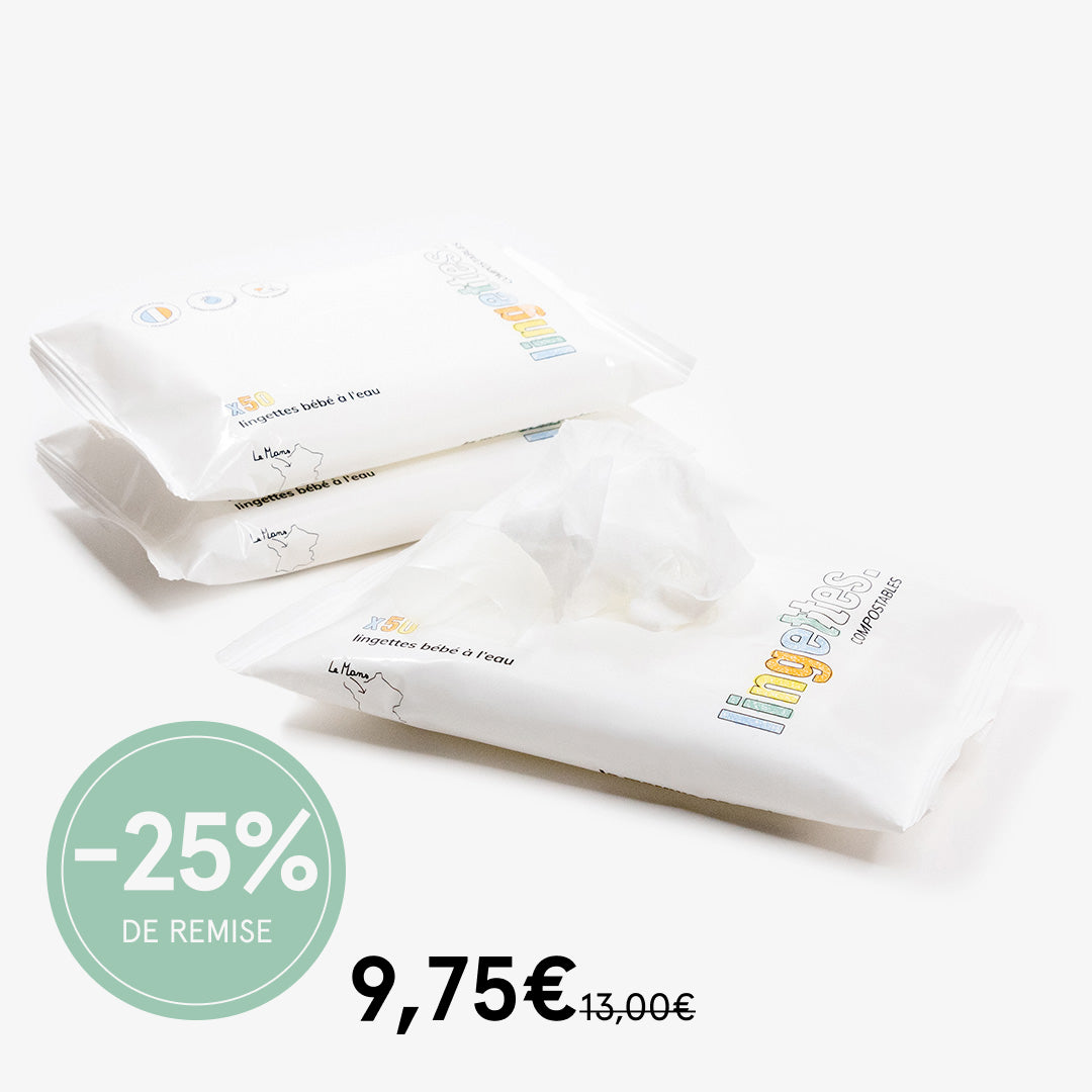 Lingettes nettoyantes bébé x3