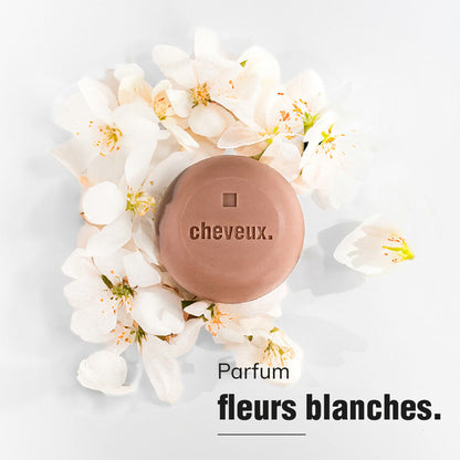 Shampoing solide - Tous Types de Cheveux - Fleurs blanches